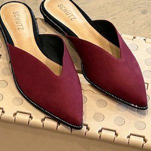 Stunning jeweled border on burgundy slides